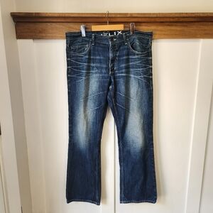 Helix Men’s Vintage Jeans 36x32 Slim Bootcut Dark Wash Y2K Denim Baggy